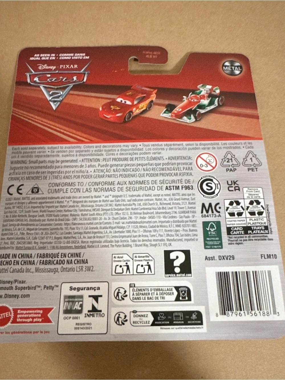 Mattel Cars Francesco Bernoulli Die-Cast - Red, Green & White